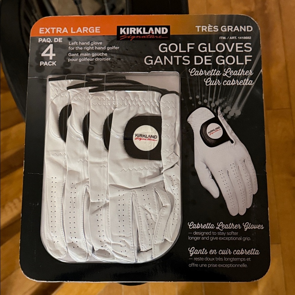 Kirkland Signature Cabretta Leather Golf Gloves - 4 Pack - Left Hand